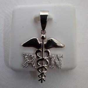 925 Sterling Silver RN Moissanite Pendant